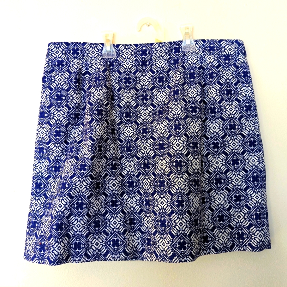 J. Crew Blue & White mini skirt